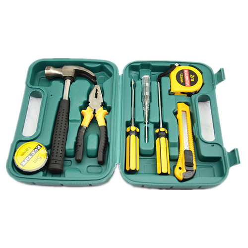 Car emergency tool box 9-piece household hardware combination tool set Car home dual-purpose emergency kit 8009A-1