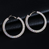 Foreign trade explosion European and American fashion large circle earrings women's circle earrings inlaid earrings E042