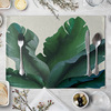 Big green leaf pattern dinner cushion European -style dining table pad kitchen supplies Western meal cushion coaster logo