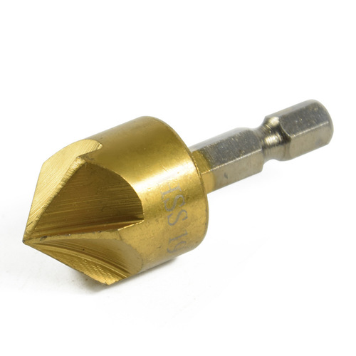 Hexagonal handle five-edged grooved chamfering knife 90-degree chamfering knife countersink drill woodworking hole opener 6-piece set wholesale