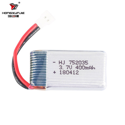 厂销3.7V 400mAh 752035锂电池航模电池无人机配件可定制现货|ms