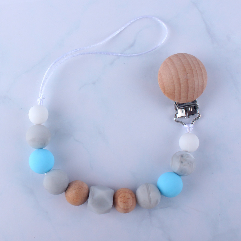 Bebé chupete anti-gota cadena bebé juguete de silicona chupete clip anti-gota banda Chew música anti-perdido cadena Nuevo