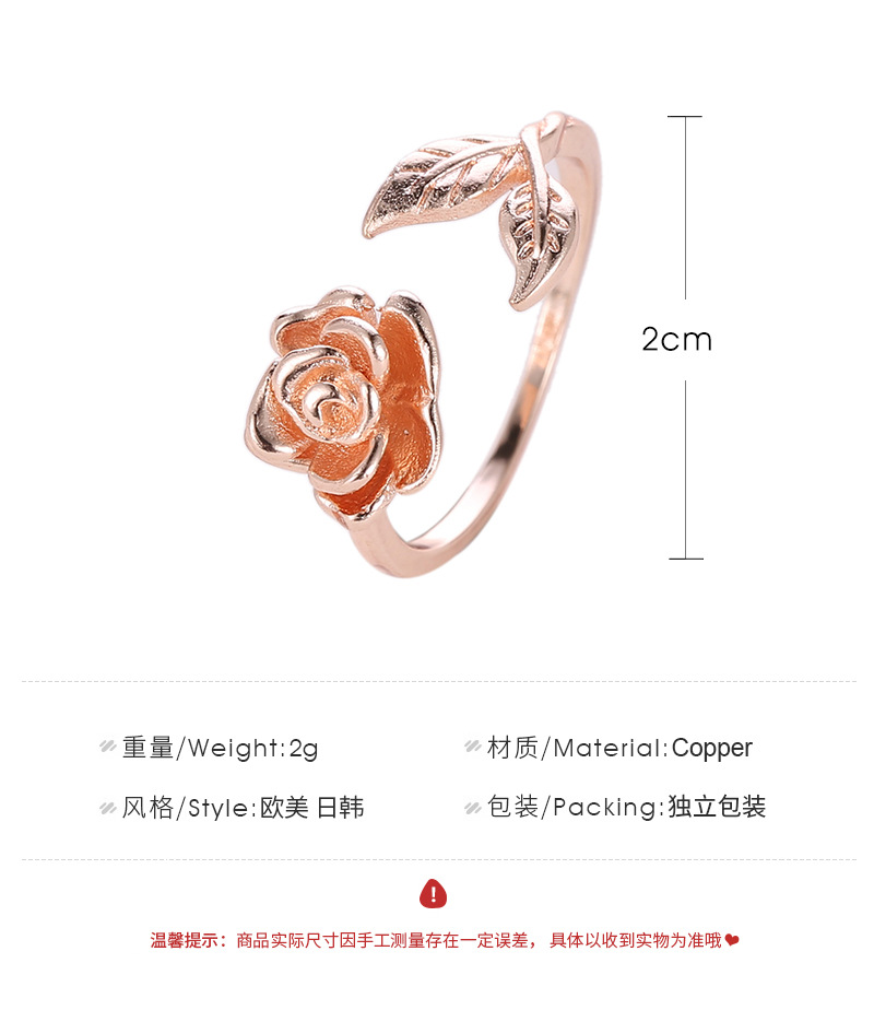 Koreanische Online-promi-hot-style-ring Retro-rosen Ring Personal Isierte All-match-blatt Ring Ring Valentinstag Geschenk display picture 1