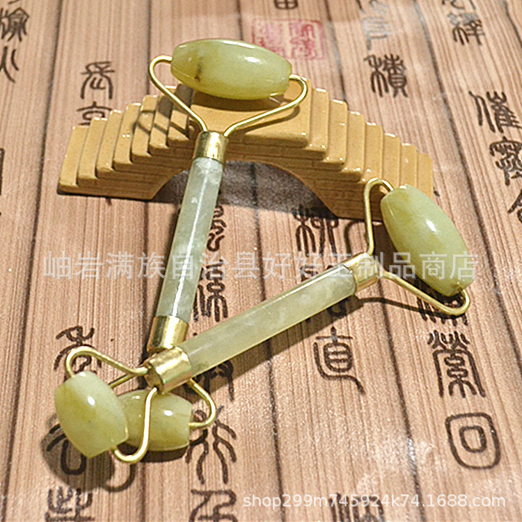 Jade belleza contenedor facial masajeador Jade rodillo facial ojo masaje palo xiuyu piedra cara empujador