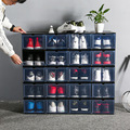 新款加厚透明鞋盒抽屉式塑料鞋盒鞋子收纳神器可叠加翻盖式收纳盒
