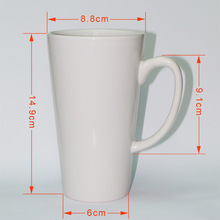 陶瓷杯子空白可印LOGO大容量高顏值水杯17oz錐形白色馬克杯12oz