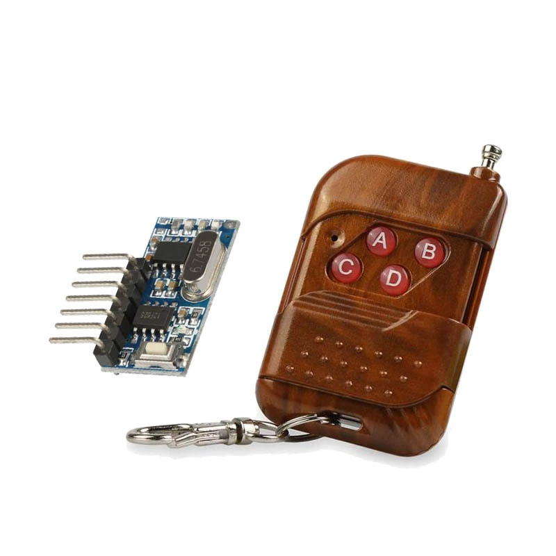 RX480E-4CH Беспроводной приемный 4-полосный модуль с четырехкнопочным пультом дистанционного управления из персикового дерева Умный дом 433,92 МГц