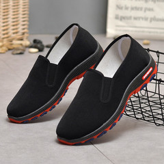 Jingye Hong Old Beijing Cloth Shoes for Men, Middle-Aged and Elderly, Non-Slip Soft Sole Casual Shoes for Spring, Work and Labor Protection Single Shoes for Men