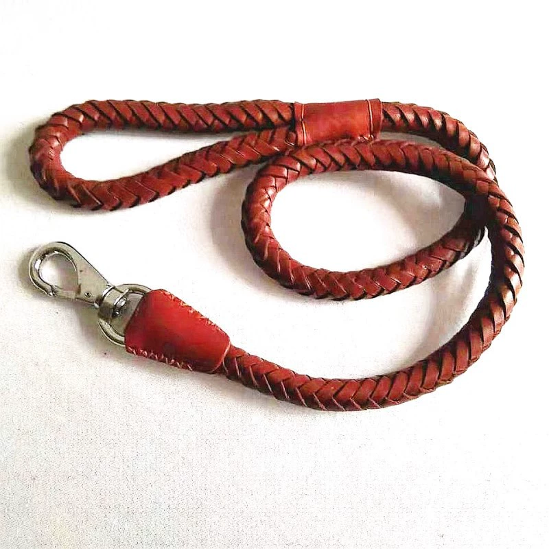 Товары для домашних животных Плетеный ремешок для собак из воловьей кожи Большой ремешок для собак Немецкая овчарка Цепь для собак Rowena