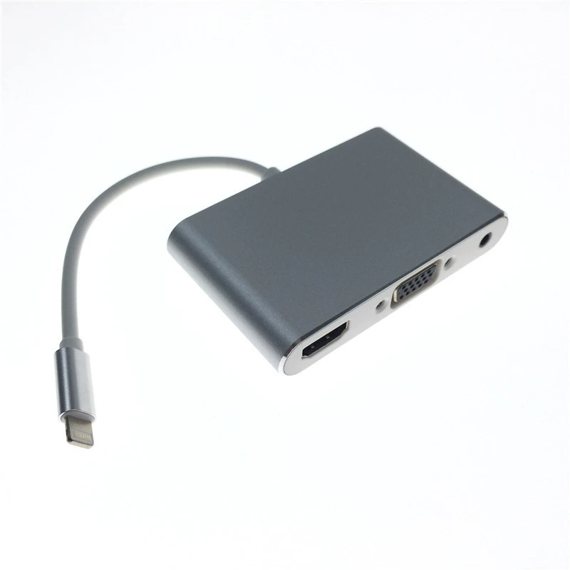 Соединение телефона I8 к HDMI для ТВ i5/6s/7plus/11 ротатор VGA видео кабель 3.5 аудио iPad/iPod