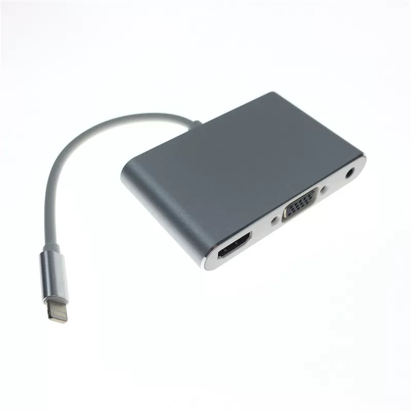 Соединение телефона I8 к HDMI для ТВ i5/6s/7plus/11 ротатор VGA видео кабель 3.5 аудио iPad/iPod