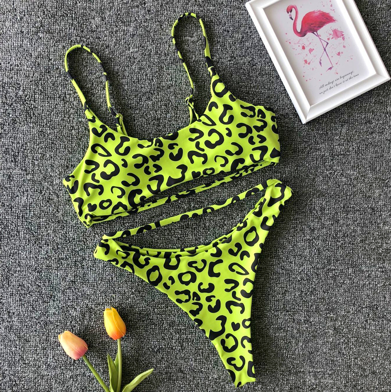 Fashion 4-color New Split Swimsuit Solid Color Sexy Bikini display picture 19