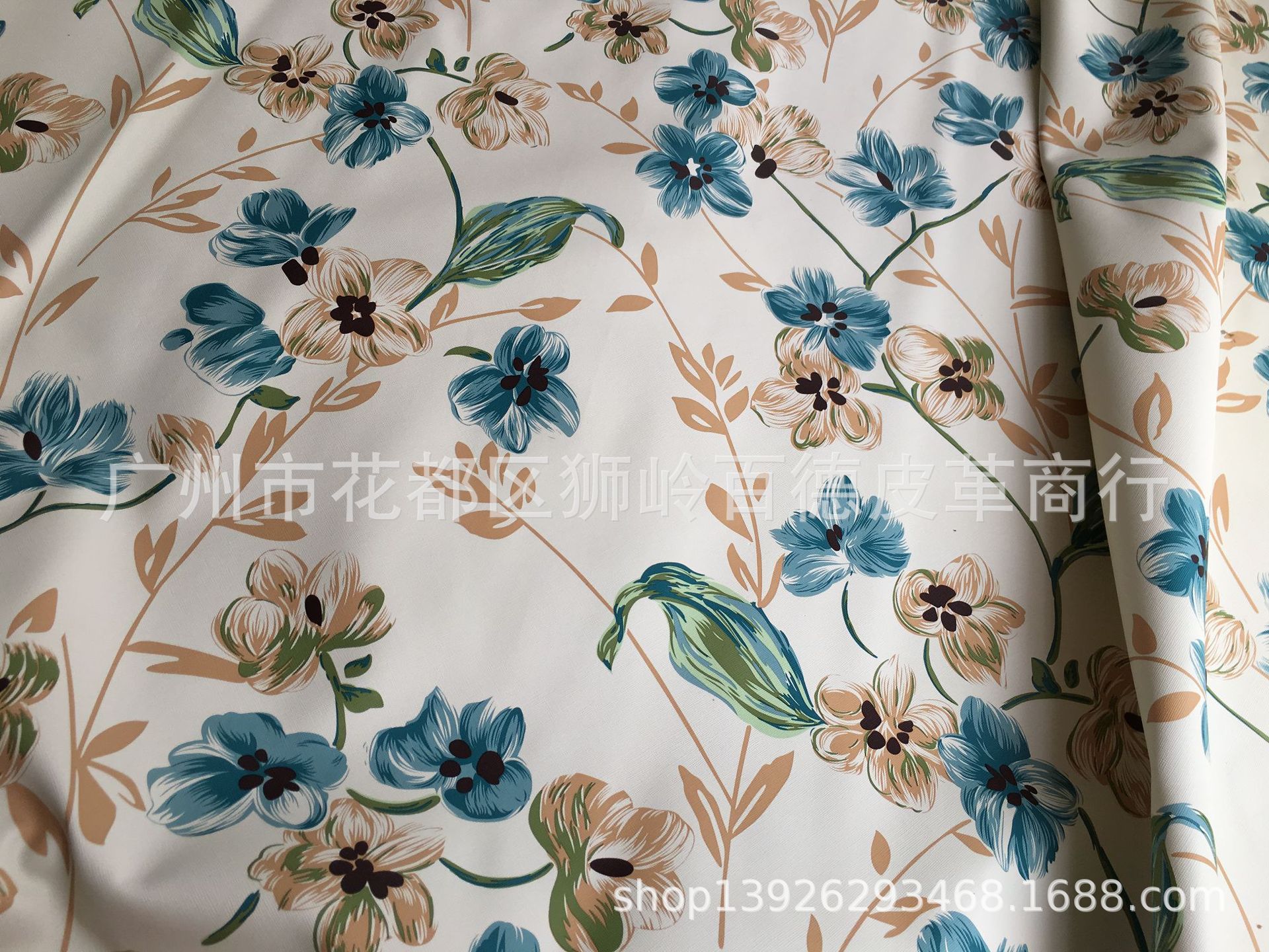 花朵纹 印花皮革 手袋箱包革 钱包鞋帽 书包料百德人造革仿皮面料