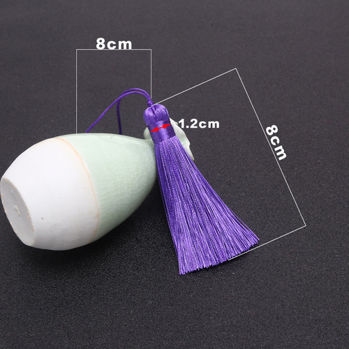8CM Short and Fat Tassel Anti-Wrinkle Vertical Silk Ribbon Tassel Earrings Bookmark Fashion Hairpin Tassel 28 Colors