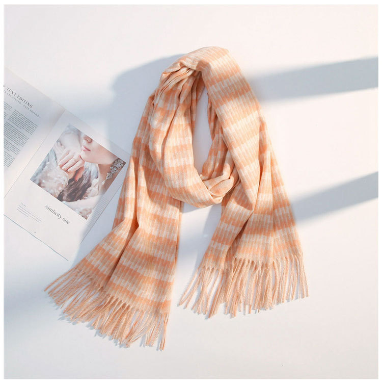 Small Houndstooth Scarf Female Winter Long Imitation Wool Fringed Scarf display picture 23