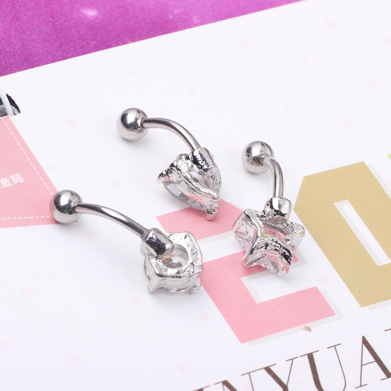 Fashion Heart Shape Stainless Steel Belly Ring 1 Piece display picture 6