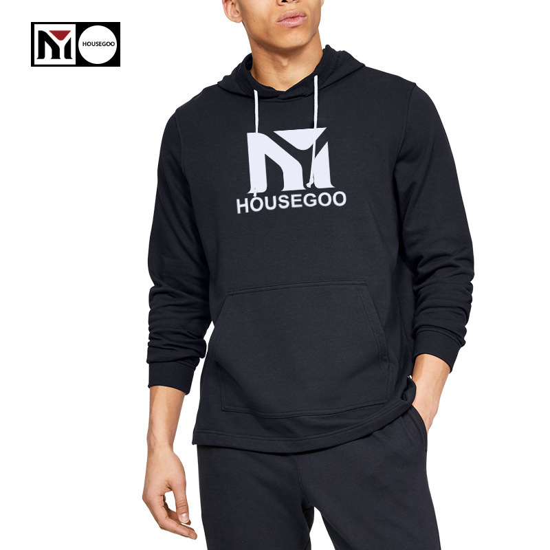 衛衣男健身跑步運動休閑套頭上衣2019秋冬季新款寬松純棉連帽外套