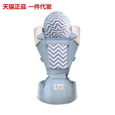 纯棉时尚印花宝宝婴儿背带腰凳四季透气多功能前抱式腰包轻便坐凳