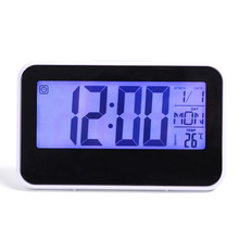 厂家销售声控万年历时钟大屏幕感应计时钟 带温度数字显示闹钟