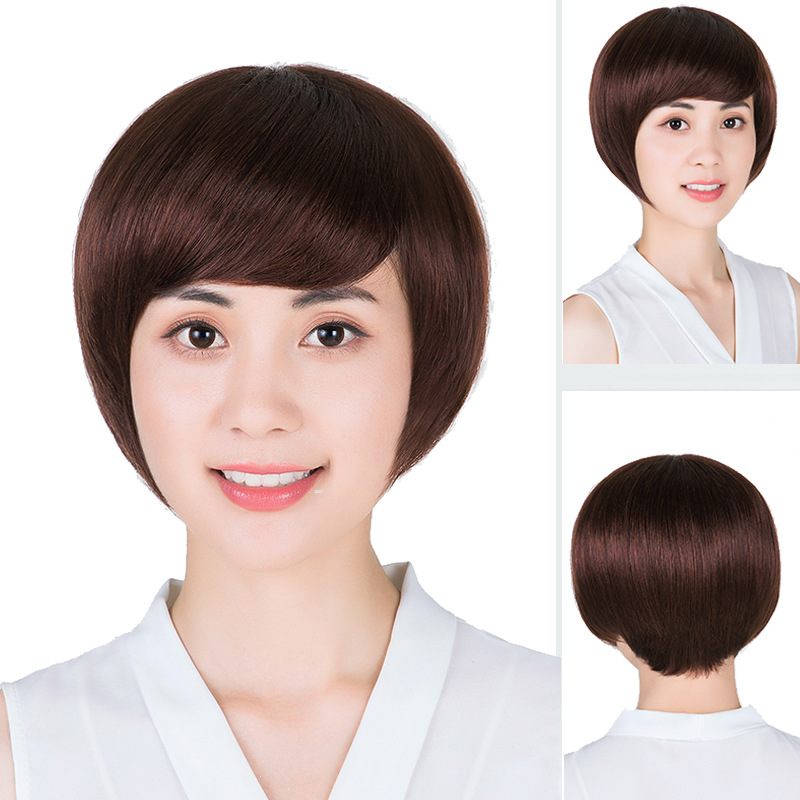 wholesale Reality Wig lady Headgear BOBO Bobo Wig Oblique bangs Hand-woven