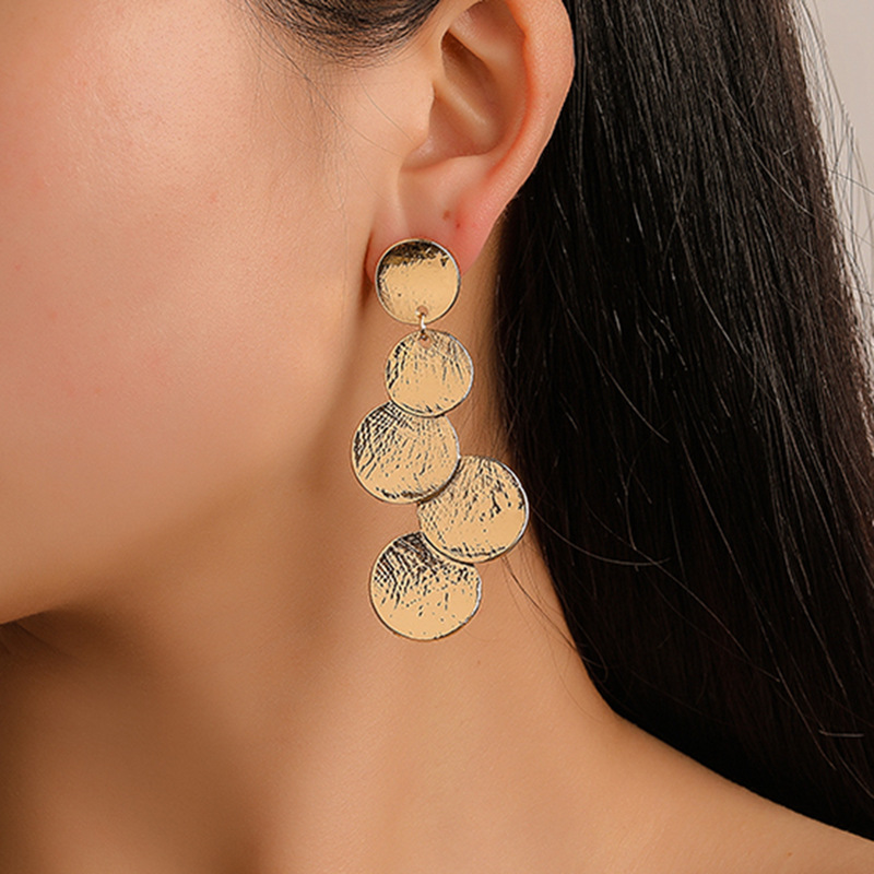 1 Pair Exaggerated Round Alloy Plating Women's Drop Earrings display picture 6