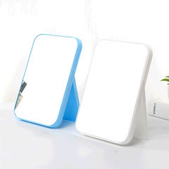 桌面台式簡易梳妝鏡子韓國摺疊便攜方形化妝鏡小鏡子化妝鏡桌面