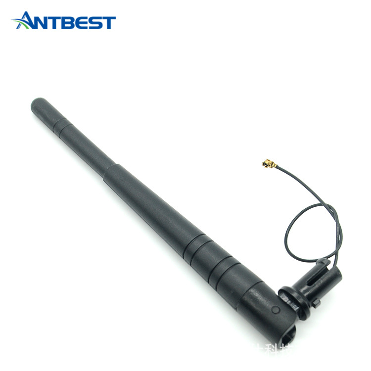 厂家直销安防终端天线2.4G wifi天线3DB折叠胶棒天线出线IPEX端子