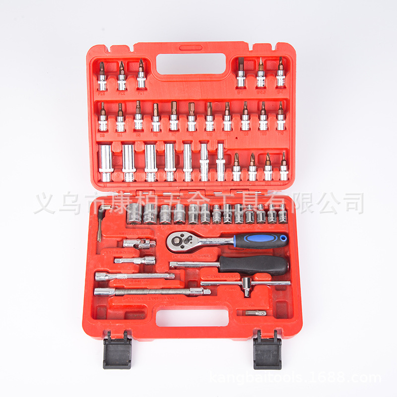 KB-326 53件套1/4”套筒压批套筒棘轮扳手弯杆接杆套装