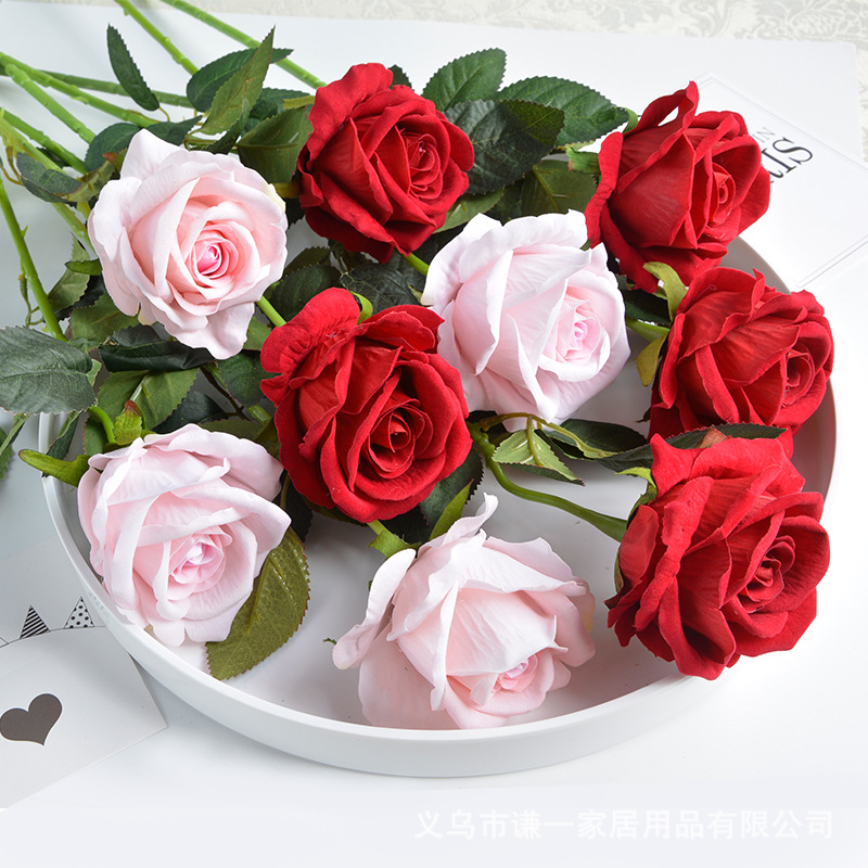 Artificial flower Home Furnishing decorate simulation rose Flannel decorate Explosive money Artificial flower Florist Best seller rose Wedding celebration