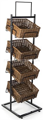 超市展示架 面包店展示篮 纸皮便利店展示篮  胶藤面包篮