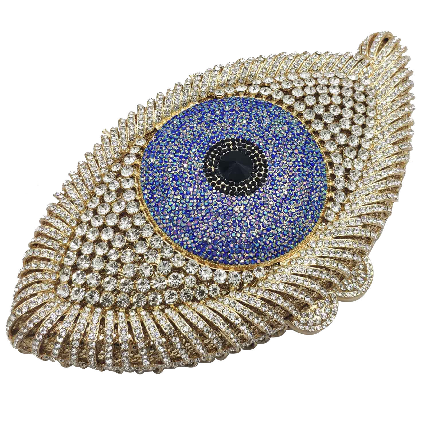 New Fashion Dinner Bag Eyes Diamond Party Bag Devil's Eye Rhinestone Clutch display picture 5