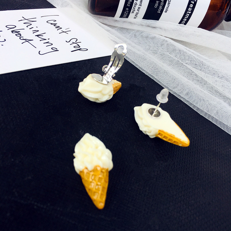 10g Weight 1 Pair Cute Ice Cream Resin Women's Earrings