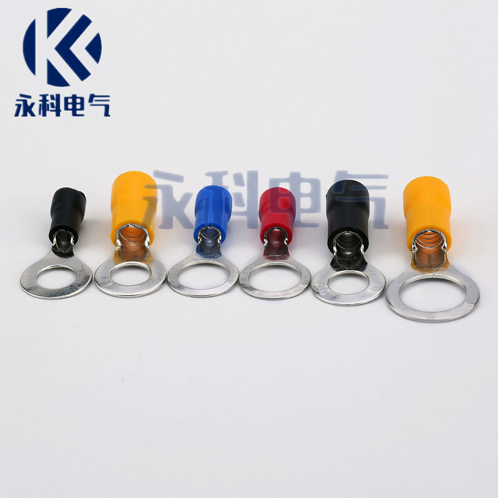 圆形O型冷压端子RV1.25-10圆形预绝缘接线端子铜鼻子 RV1-10