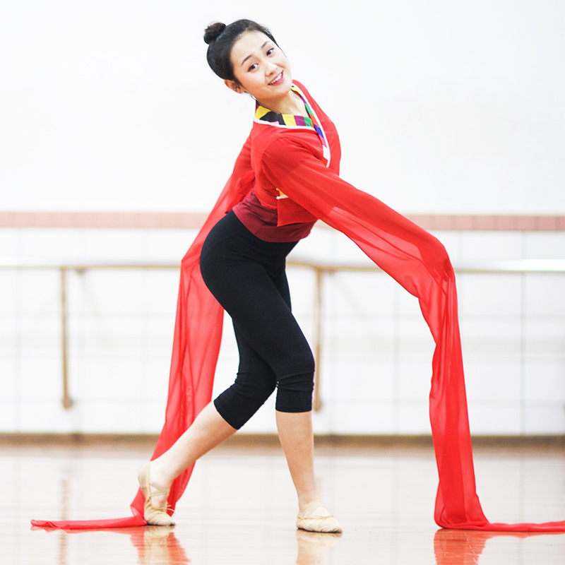 Manga de agua gradiente de color clásica Ópera de Pekín Xizango manga de agua adultos niños práctica clásica Jinghong traje de rendimiento de danza