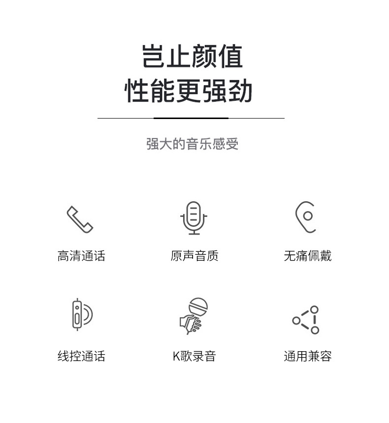 线控蓝牙耳机苹果7安卓华为有线直插耳机type-c入耳式适用iPhoneX详情2
