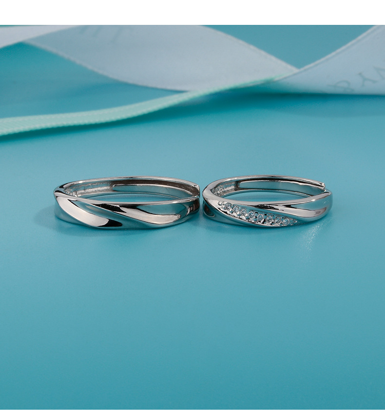 Fashion Round Copper Plating Inlay Zircon Rings 1 Piece