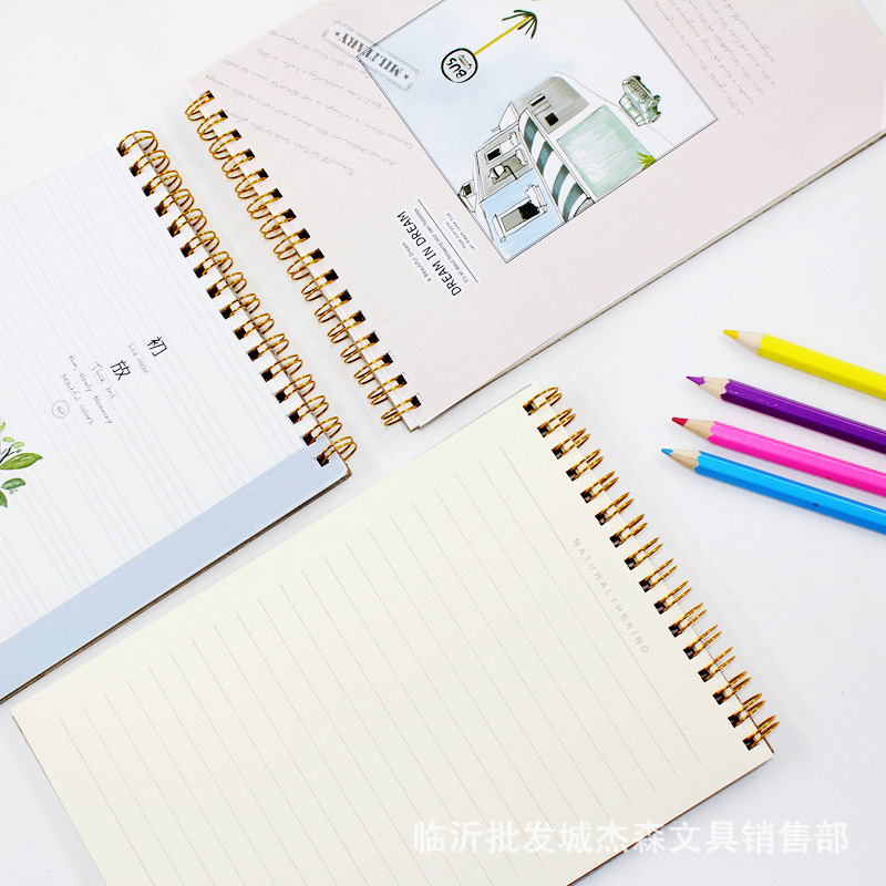 25K upper open coil hard back convenient handheld writing fresh small-series notebook diary notebook