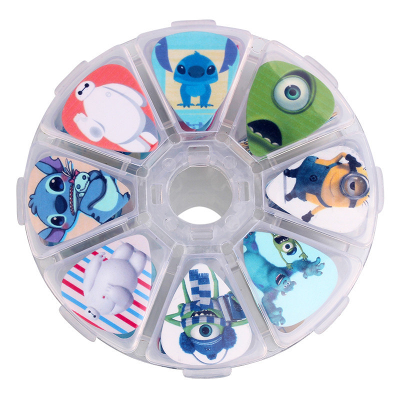 Juego de 50 púas de guitarra con diseño colorido, accesorios para instrumentos musicales, ukelele folk, accesorios para instrumentos musicales al por mayor.