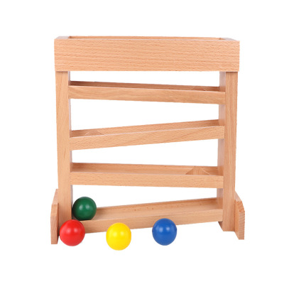 儿童视觉追踪训练滚球蒙特梭利玩具2周岁1益智3男孩宝宝滑球轨道