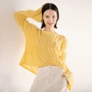 普莱雅源头工厂春秋季新款<font red=H>女</font>装慵懒风长袖<font red=H>女式</font><font red=H>针织</font><font red=H>衫</font>铁锈红上衣<font red=H>女</font>