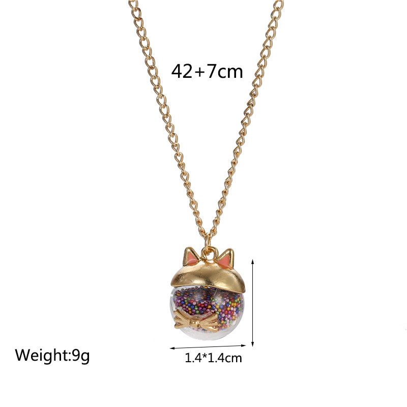 Hot Jewelry Cartoon Creative Cute Cat Pendant Necklace Clavicle Chain Accessories Women display picture 6