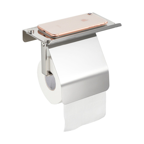 304 stainless steel hole-free tissue holder bathroom tissue box toilet toilet paper holder bathroom toilet paper roll holder phone holder