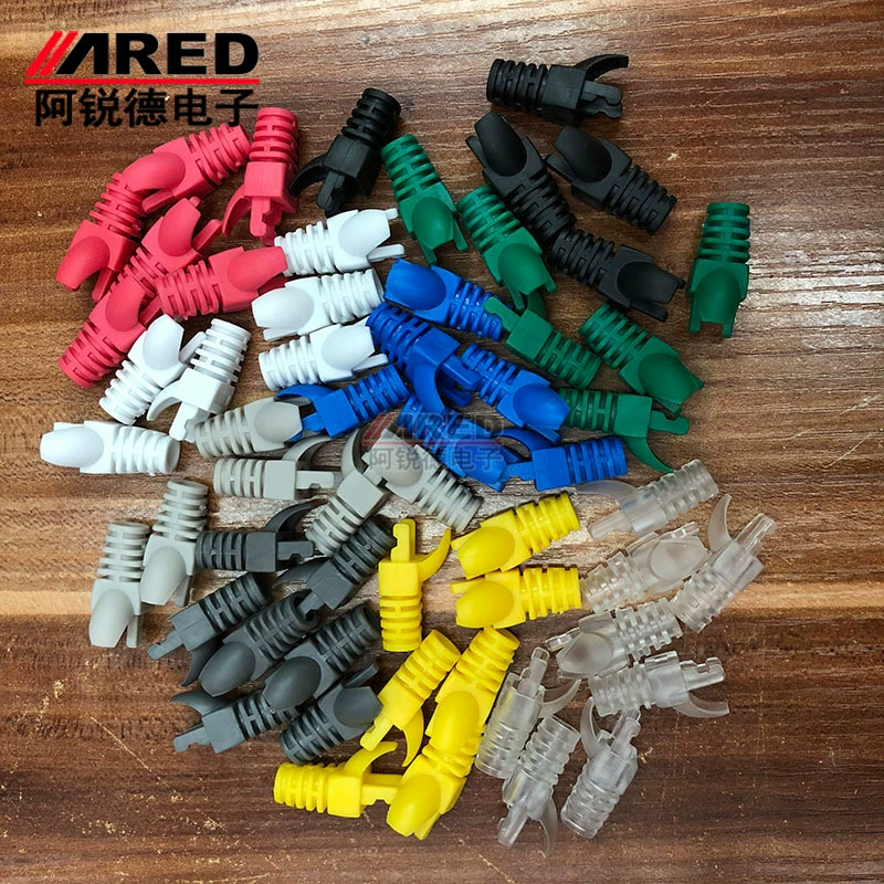 RJ45 Хрустальная головка оболочка цветная лапа оболочка сеть Хрустальная голова защитный рукав коготь оболочка диаметр 6 мм