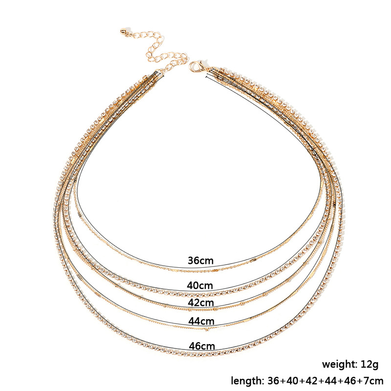 14g Weight Necklace Classification Wedding, Travel Occasion Women'S Gender Ethnic Style Style Gold Color Fashion Ethnic  Simple Multi-layer Necklace Short Clavicle Chain 无