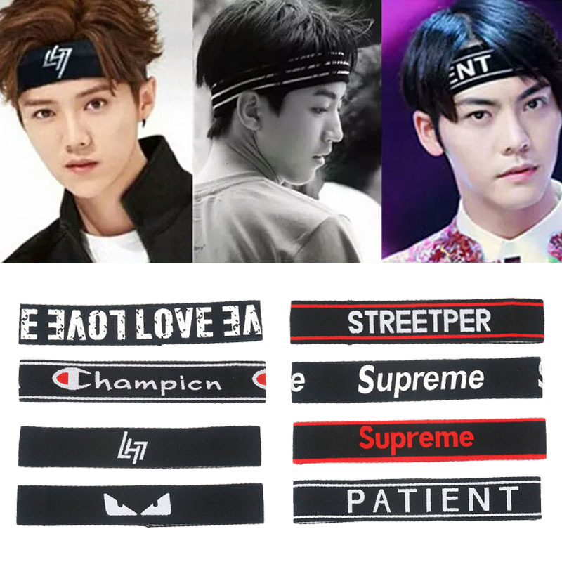 运动头带韩版夏季短发发带男潮百搭吸汗头巾韩国原宿嘻哈街头潮人|ru