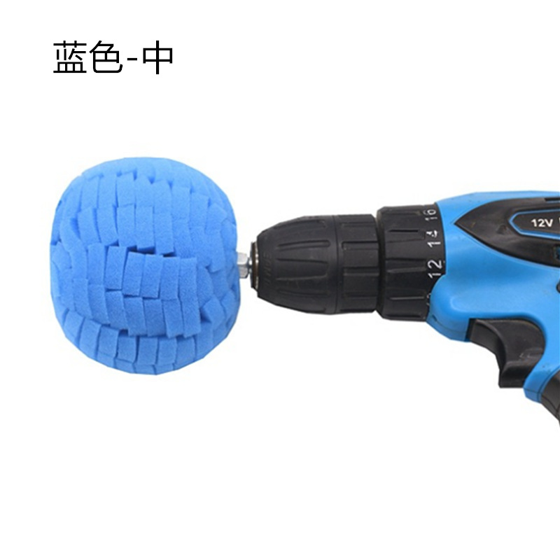 Venta al por mayor detalles de belleza coche cero pulido esponja cónica pulido rueda cubo medio malla esponja cepillo mango diámetro 6mm