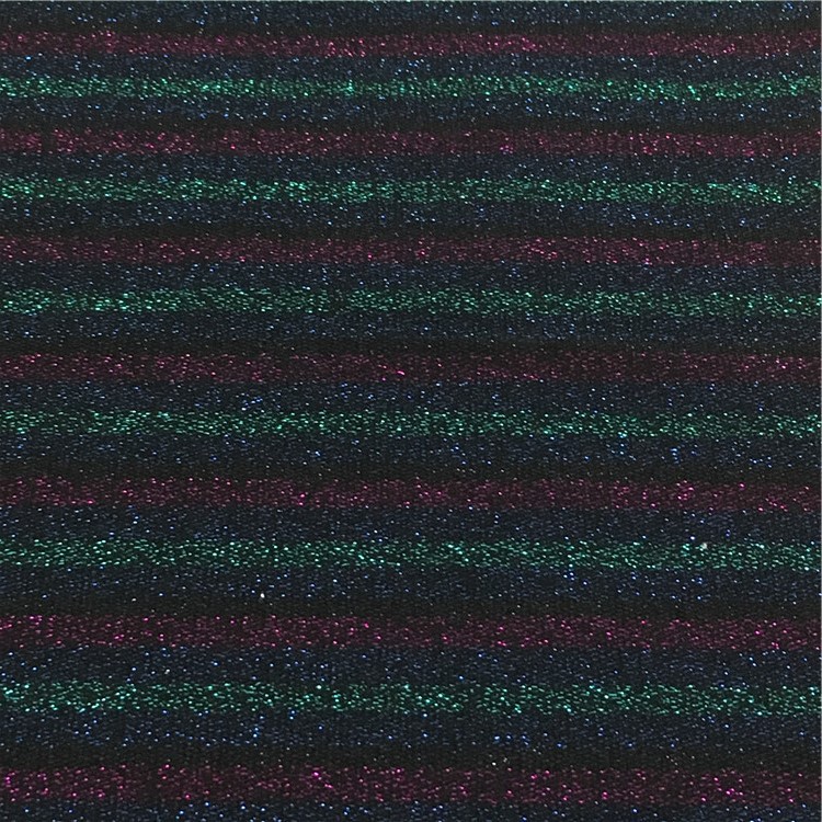 厂家 供应针织I彩丝彩条毛圈 快时尚女装面料