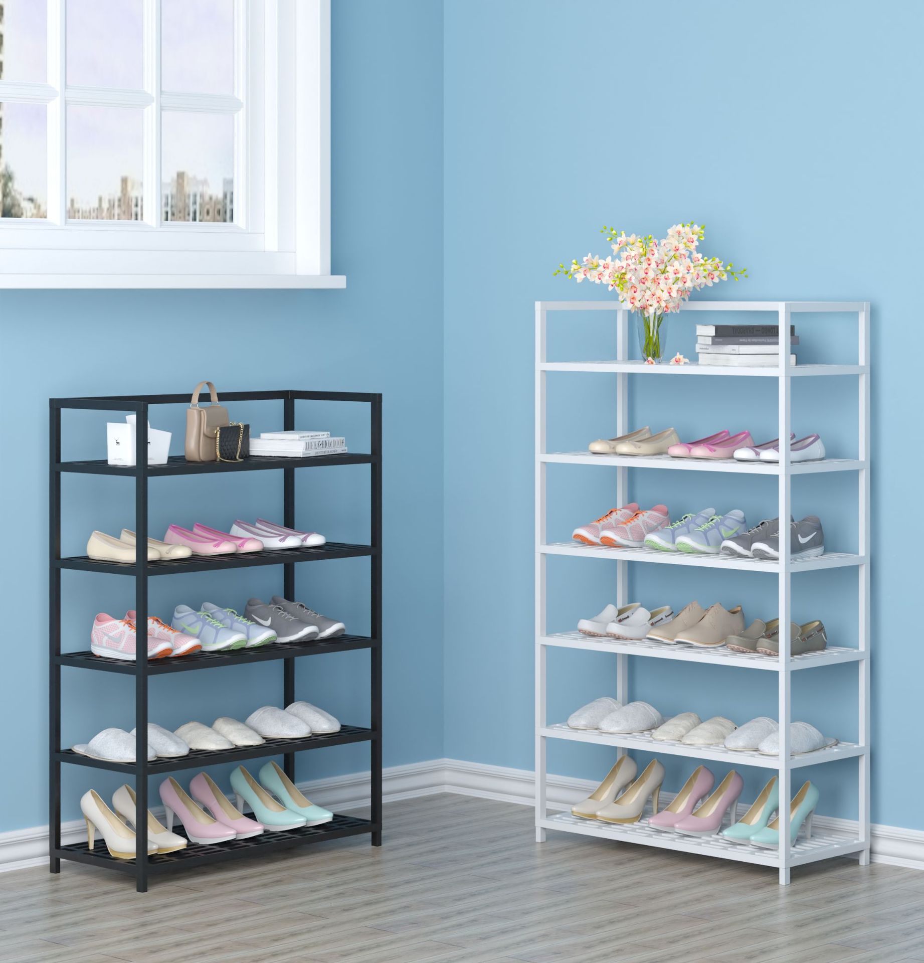 shoe rack simple and easy Assemble multi-storey Doorway Metal frame Plastic A partition Storage rack originality dormitory