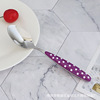 Rainbow -colored plastic handle stainless steel knife fork spoon dot and western tableware wave dot handle, bull buckle spoon