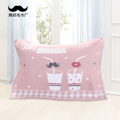 2019春季棉四层纱布枕巾家居用品成人加厚枕头巾促销中厂家直销|ms